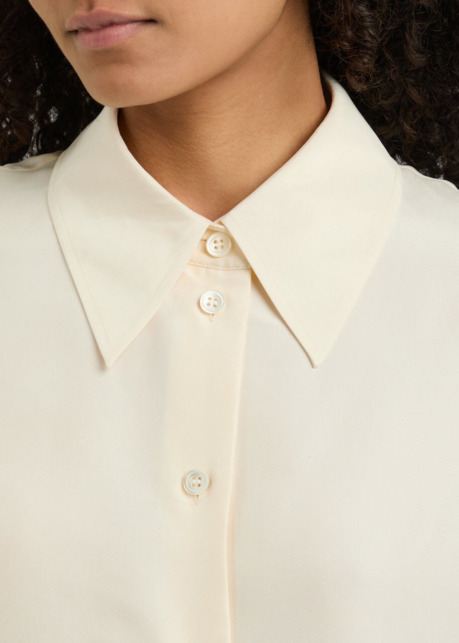 Rohe Washed Silk Shirt Cream