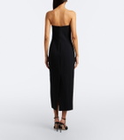 Carolina Herrera Embellished wool-blend bustier dress