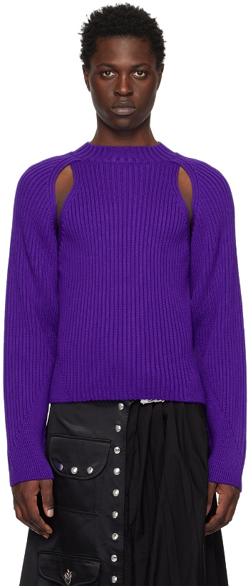 Photo: Jean Paul Gaultier Purple Cutout Sweater