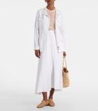 Loro Piana Petra pleated linen maxi skirt