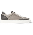 Brunello Cucinelli - Leather-Trimmed Nubuck Sneakers - Men - Gray