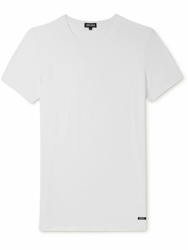 Photo: Zegna - Slim-Fit Stretch-Modal Jersey T-Shirt - White
