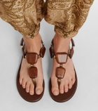Gianvito Rossi Beaded leather thong sandals