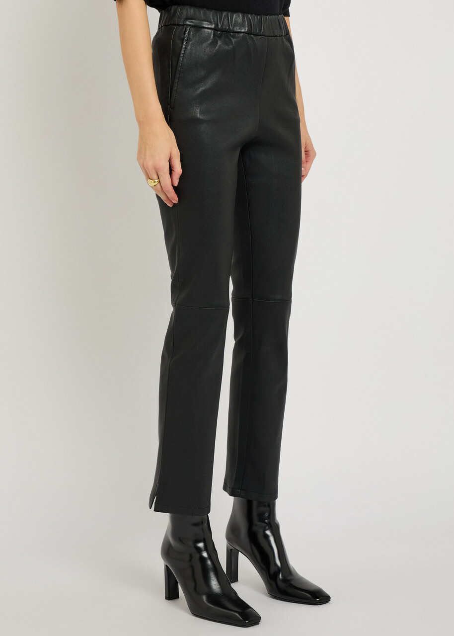 Arma Kamilla Slim-leg Leather Trousers Black
