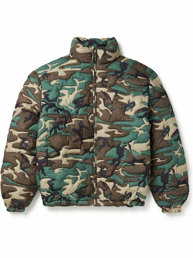 Photo: ERL - Quilted Camouflage-Print Cotton Down Jacket - Green