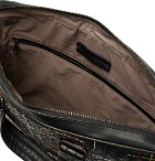 Bottega Veneta - Embroidered Intrecciato Leather Briefcase - Black