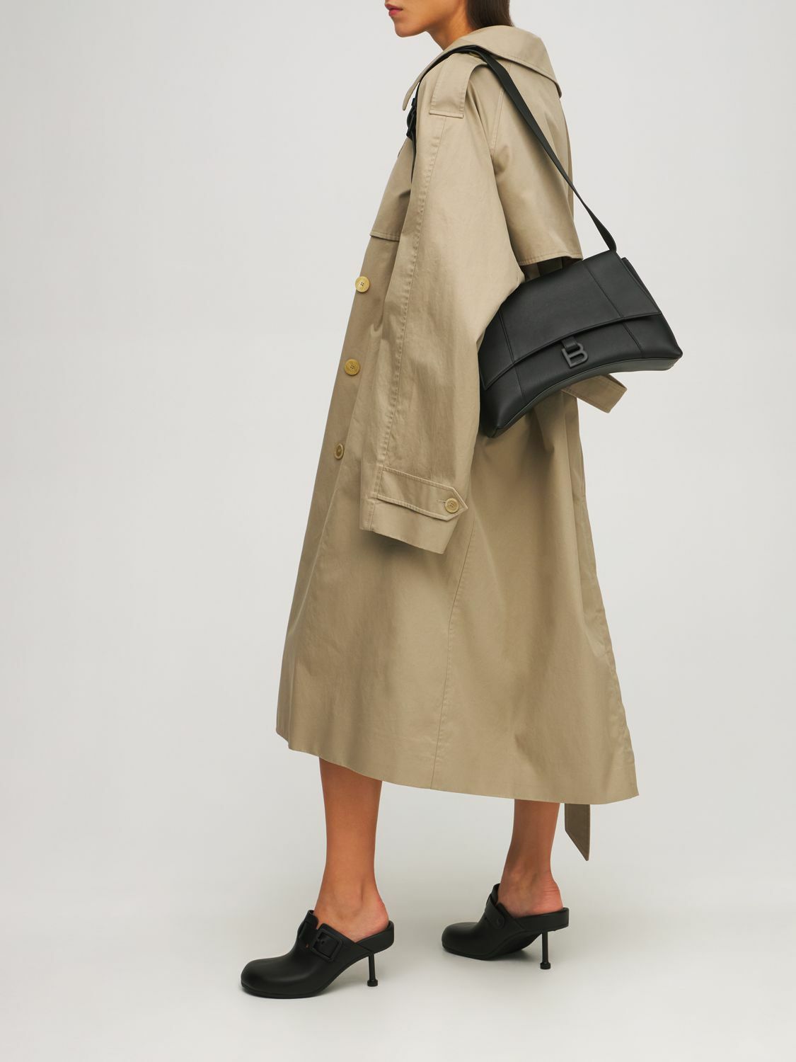 【関税&送料込み】Balenciaga Hourglss Soft Medium Purse BALENCIAGA - Medium Soft Hour Leather Shoulder Bag Balenciaga