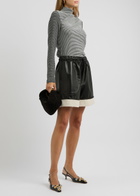Stine Goya Patchwork Printed Smocked top Black And White