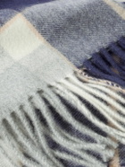 Johnstons of Elgin - Fringed Checked Cashmere Scarf