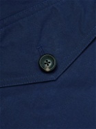Drake's - Surf Waxed-Cotton Half-Zip Hooded Jacket - Blue