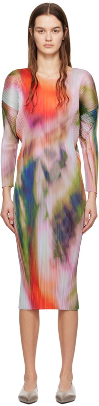 Photo: PLEATS PLEASE ISSEY MIYAKE Multicolor Turnip & Spinach Maxi Dress