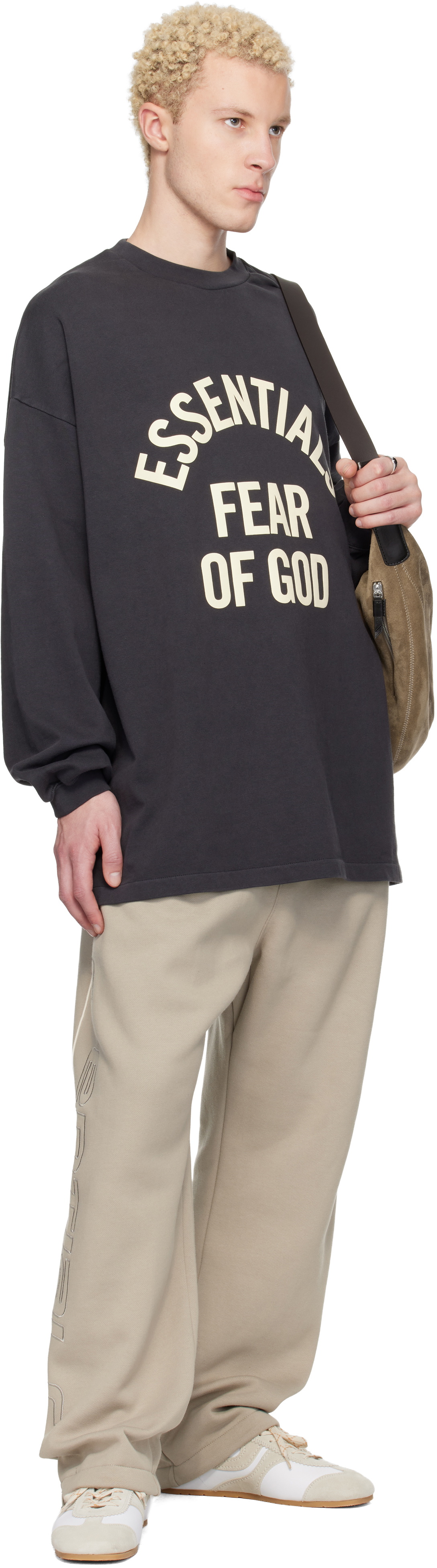 Fear of God ESSENTIALS Black Campus 90s Long Sleeve T-shirt