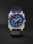 Bell & Ross - BR 03-93 GMT BLUE Automatic Stainless Steel Watch, Ref. BR0393-BLU-ST/SCA