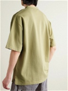 Maison Kitsuné - Oversized Logo-Appliquéd Cotton-Piqué Polo Shirt - Green