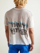 RRR123 - Leaders Logo-Print Stone-Washed Jersey T-Shirt - White