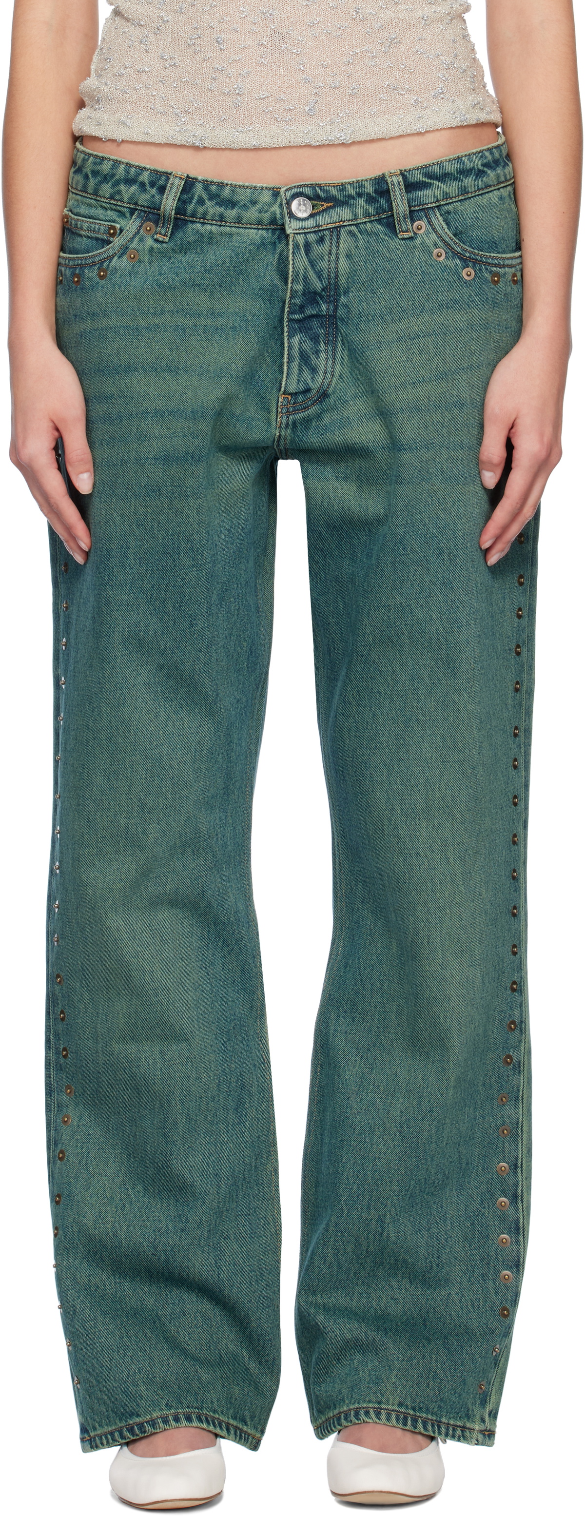 Paloma Wool Green Crowd Jeans