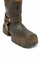 Diesel D-Tex-Biker boot in crackle leather - Boots Mens in Brown