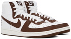 Nike White & Brown Terminator High Sneakers