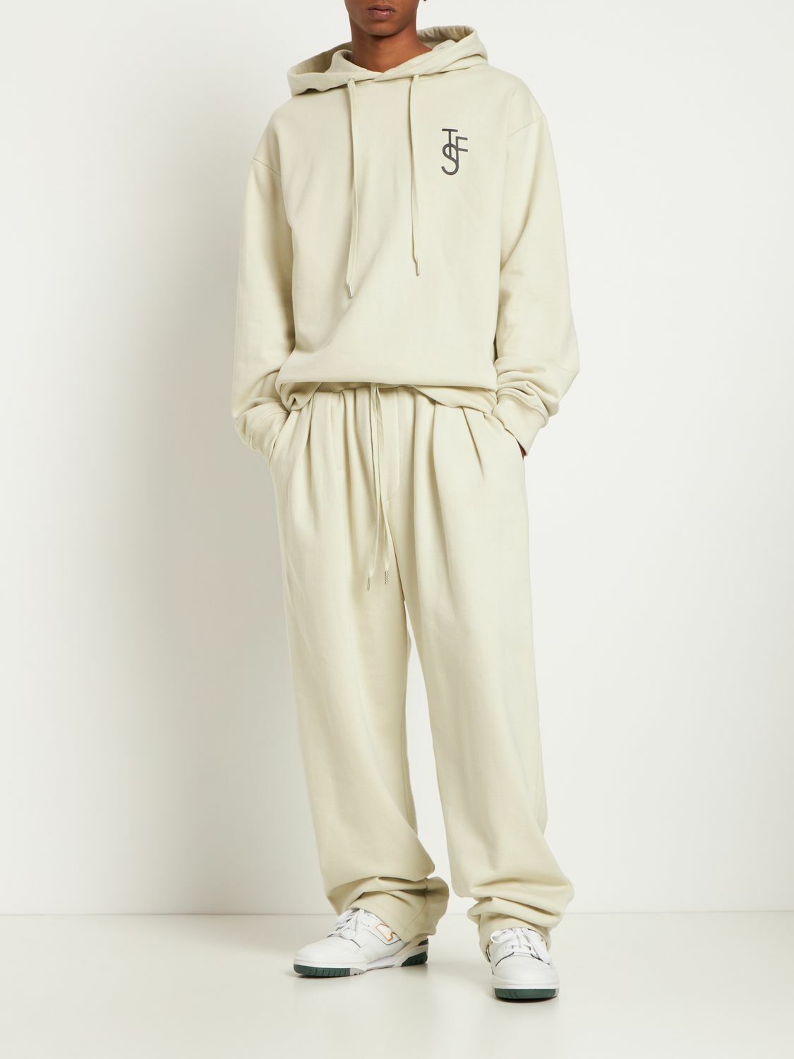 THE FRANKIE SHOP Pleated Cotton Sweatpants