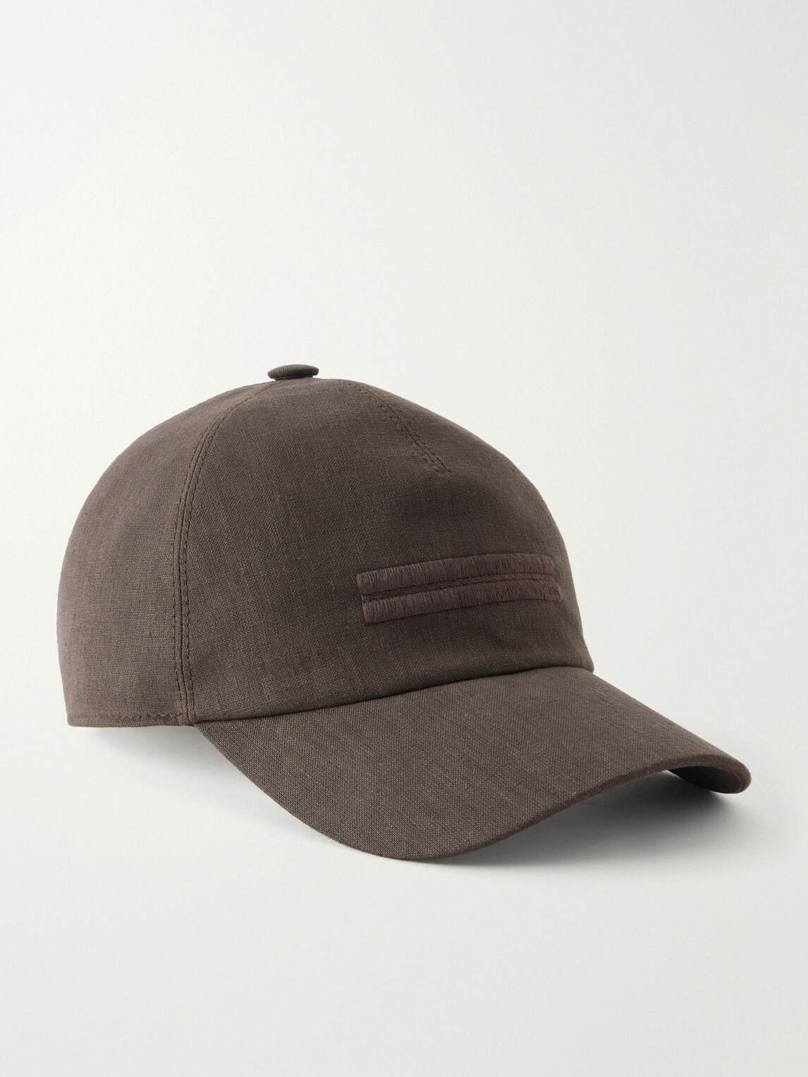 Zegna - Oasi Logo-embellished Linen Cap - Brown