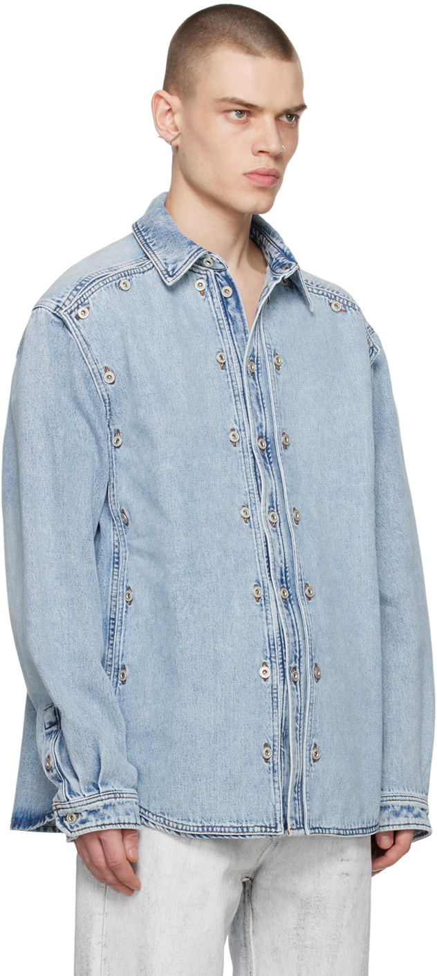 Y/Project Blue Classic Button Panel Denim Shirt Y/Project