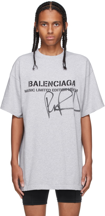 Photo: Balenciaga Grey RuPaul Edition Oversized Logo T-Shirt