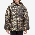 GANNI Women's Leopard Puffer Jacket in Almond Milk