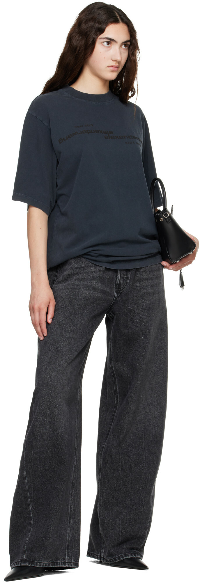 Alexander Wang Black Crystal Blow Up Jeans