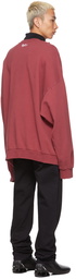 Raf Simons Burgundy Smiley Edition Oversized Destroy Washed Sweatshirt