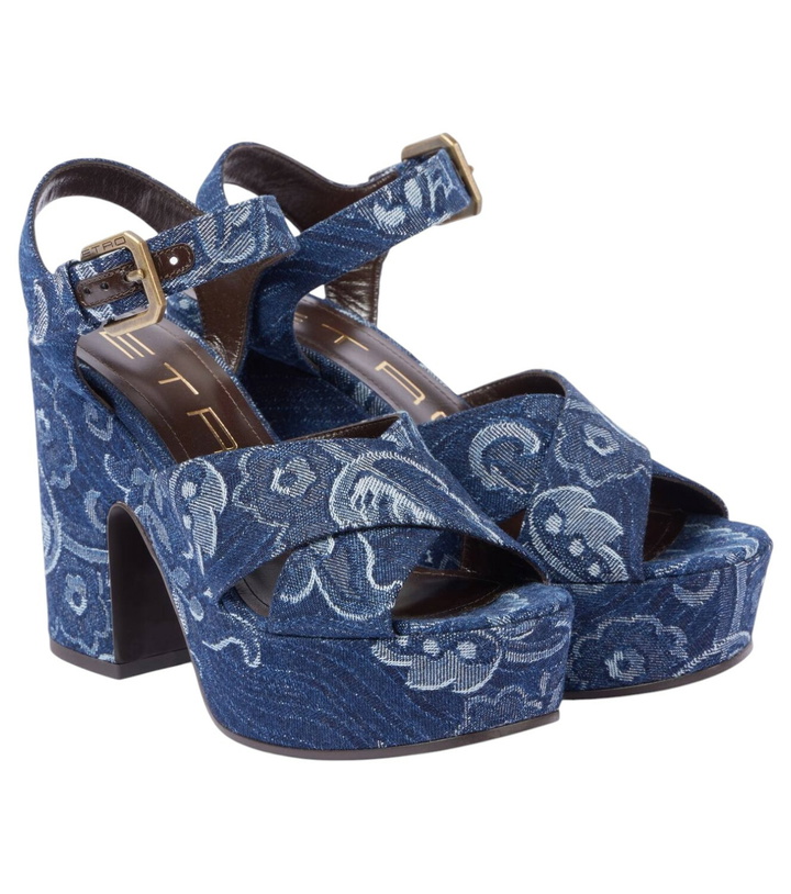 Photo: Etro Jacquard denim platform sandals