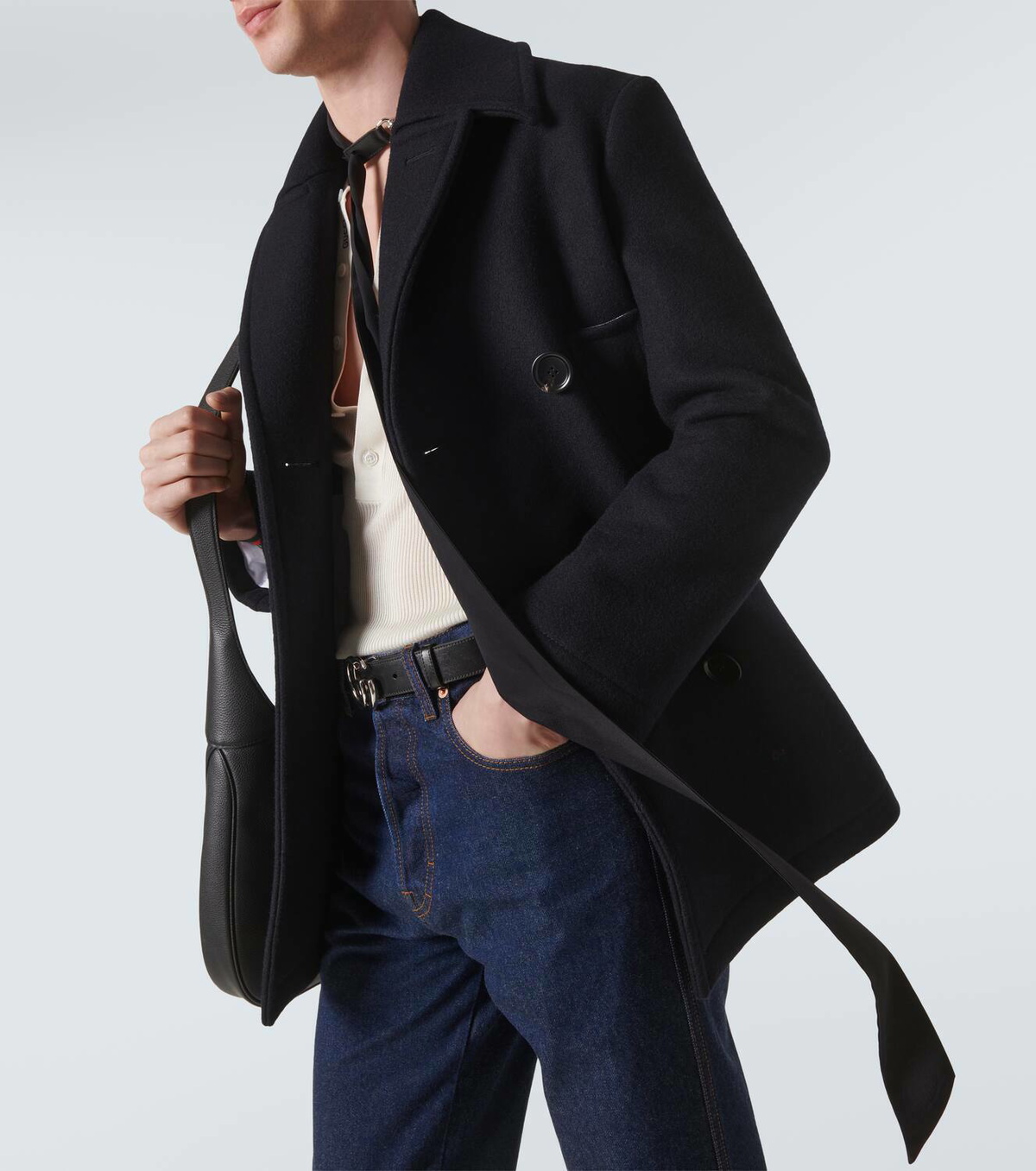 Gucci Web Stripe double-breasted wool peacoat Gucci