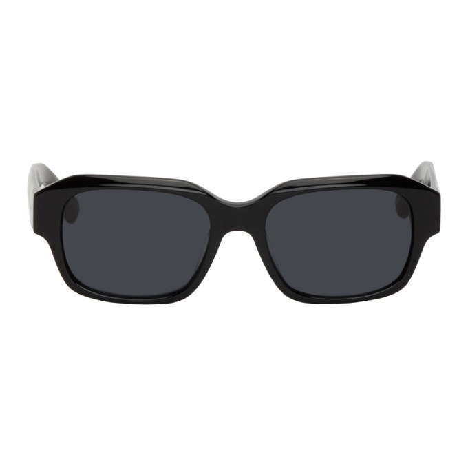 Photo: Dries Van Noten Black Linda Farrow Edition Rectangle Sunglasses