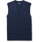 Polo Ralph Lauren - Slim-Fit Cable-Knit Wool and Cashmere-Blend Sweater Vest - Blue