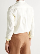 DE BONNE FACTURE - Grandad-Collar Linen and Cotton-Blend Half-Placket Shirt - Neutrals