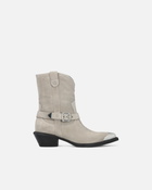 Pinko Texas Suede Boots With Metal Toe Sand