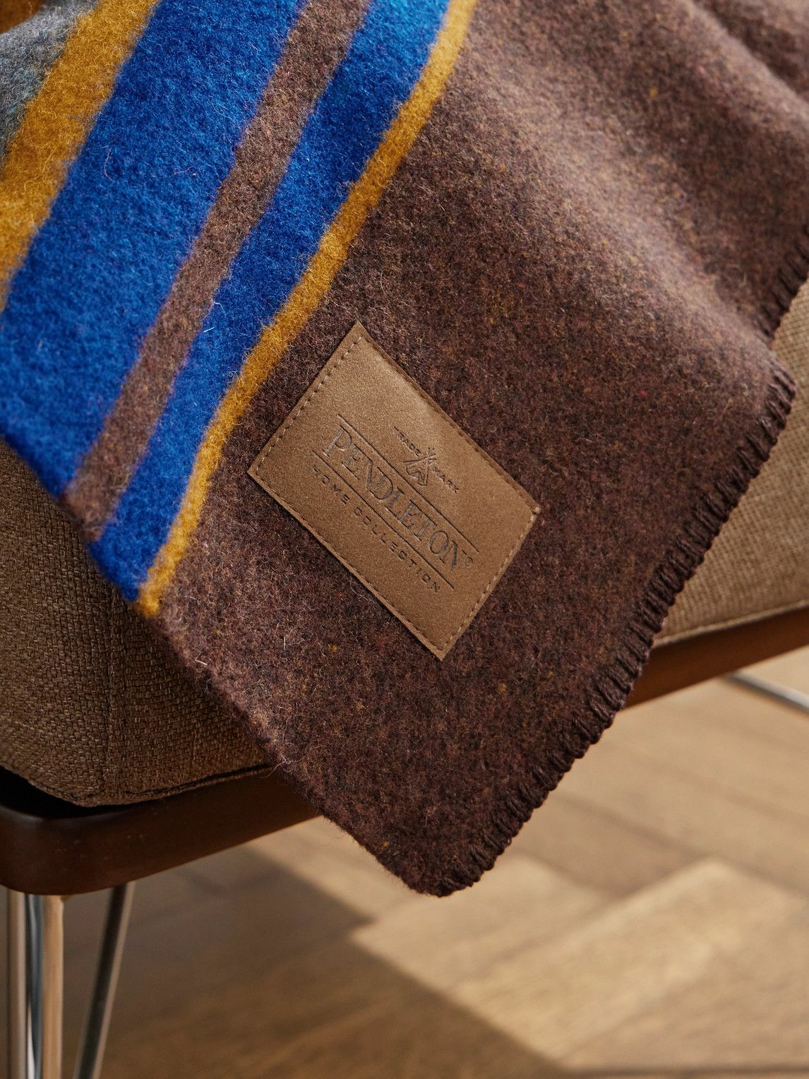 Pendleton - Yakima Logo-Appliquéd Striped Wool and Cotton-Blend Throw