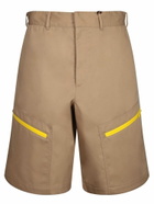 MSGM Loose Zip Beige Bermuda Shorts