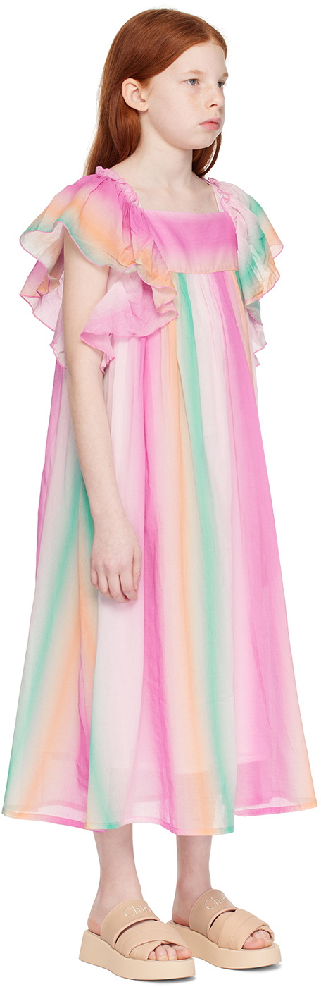 Chloé Kids Multicolour Ruffled Dress