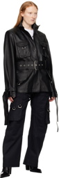 Off-White Black Cargo Leather Jacket