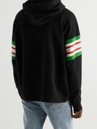 GUCCI - Logo-Print Cotton-Jersey Hoodie - Black