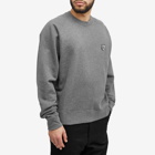 Maison Kitsuné Men's Bold Fox Head Patch Sweat in Dark Grey Melange