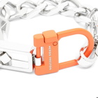 Heron Preston Men's Multichain Square Bracelet in Silver/Orange