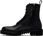 Valentino Garavani Black Toile Iconographe Combat Boots