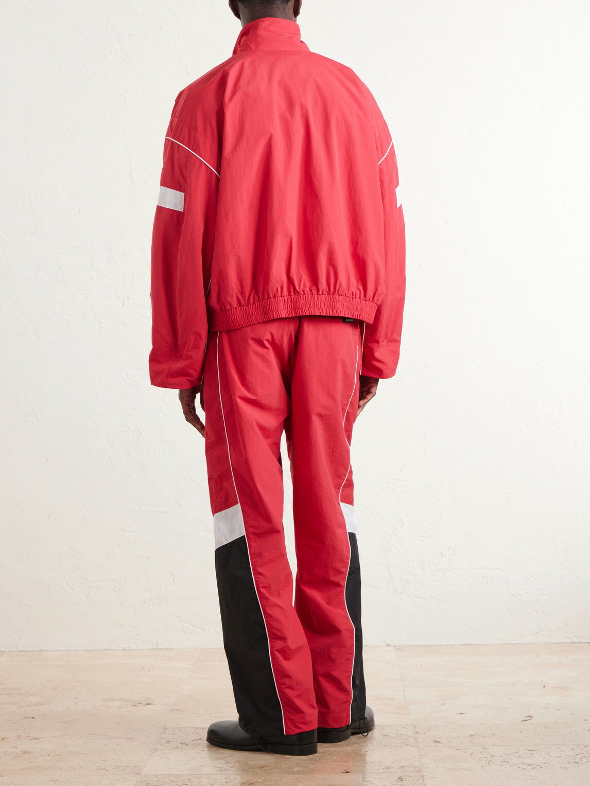 NAHMIAS - Logo-Embroidered Striped Nylon Jacket - Red