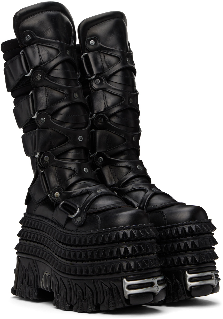 VETEMENTS Black New Rock Edition Tower Boots