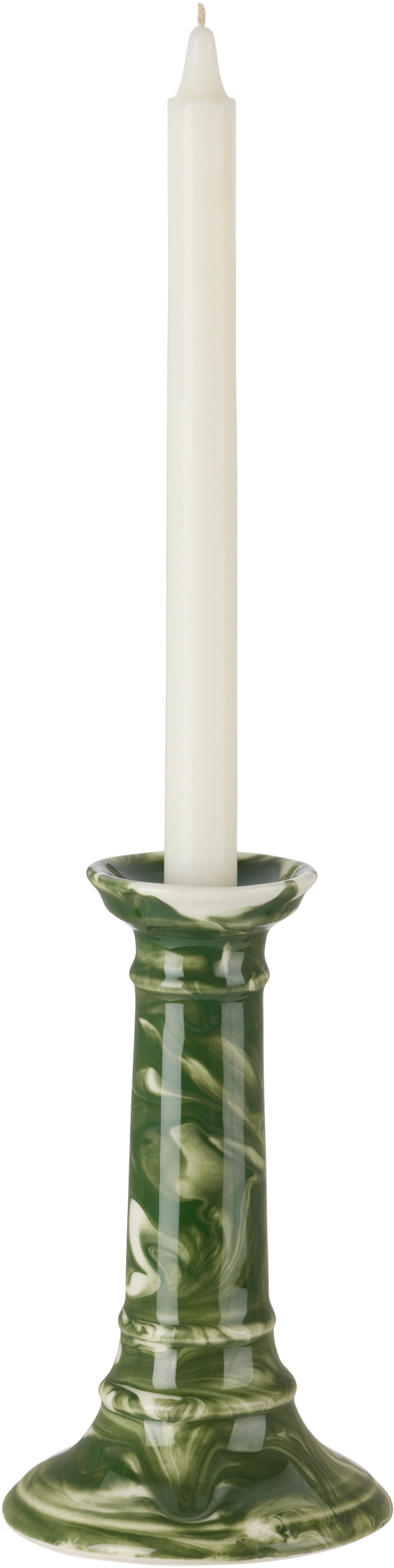 The Conran Shop Green & Off-White Wardour Candle Holder