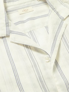 Altea - Parker Camp-Collar Striped Cotton-Voile Shirt - Neutrals