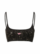 DIESEL Embroidered Tulle Bra Top