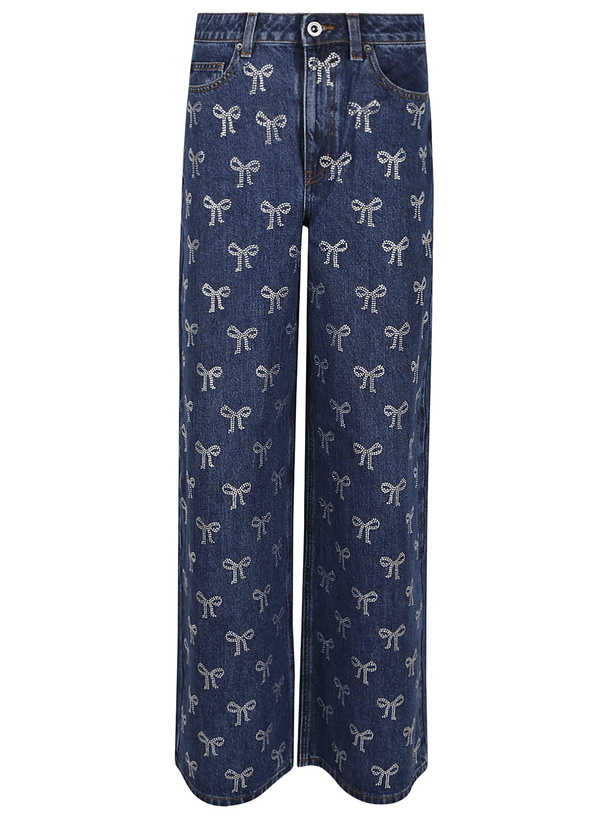 Photo: self-portrait Rhinestone Bow Denim Jeans