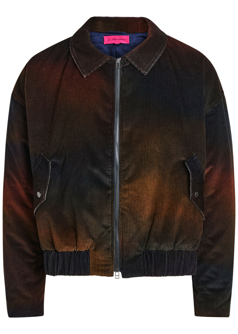 The Elder Statesman Ombre Quilted Corduroy Jacket Dark Blue